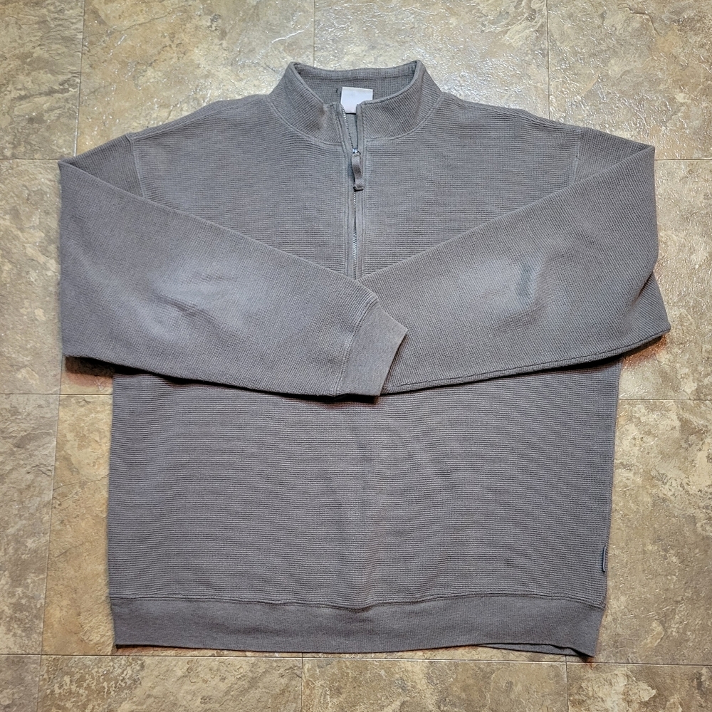 Woolrich Sweater Mens XL Olive Green 1/4 Zip Long Sleeve Pullover Mock Neck